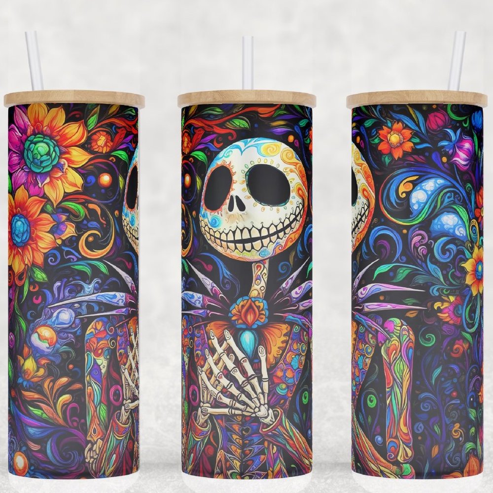 Frosted Jack Skellington Nightmare Before Christmas Street Art Cup Mug Tumbler